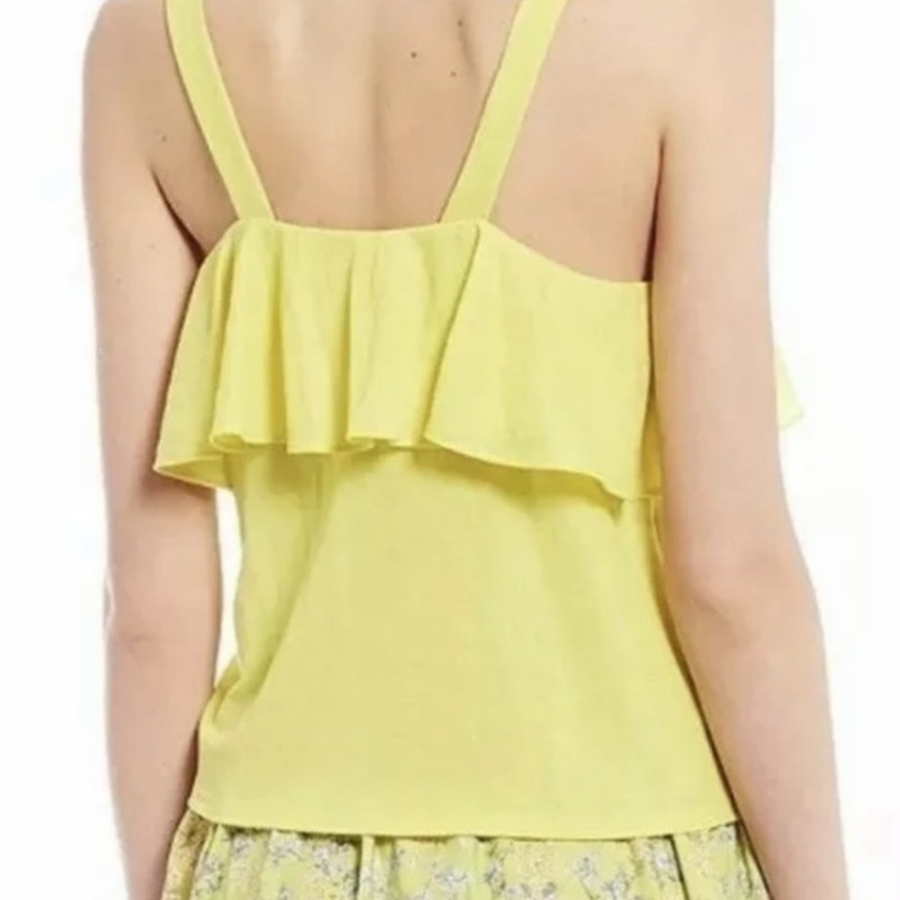 Gianni Bini Yellow Ruffled Sleeveless Tank Top - Picture 3 of 5